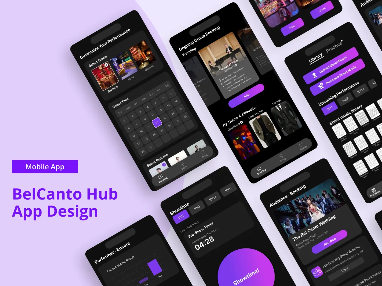 BelCanto Hub app design preview